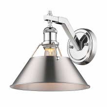 Golden 3306-1W CH-PW - Yep by Golden Lighting Orwell 1-light Wall Sconce in Chrome and Pewter shade